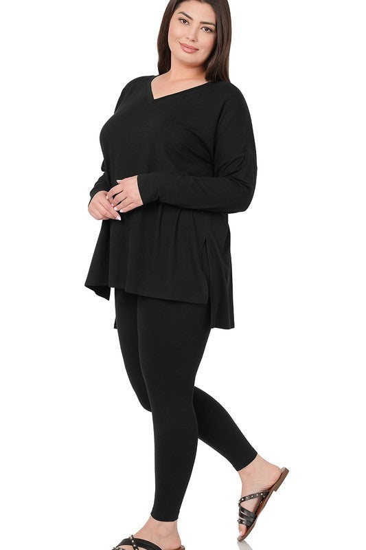 Plus Black Loungewear Set