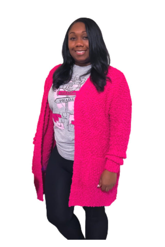 Pink Popcorn Cardigan